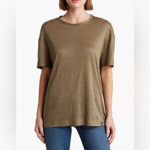 rag & bone | Oversized Linen T-Shirt Olive Green size XS NWT